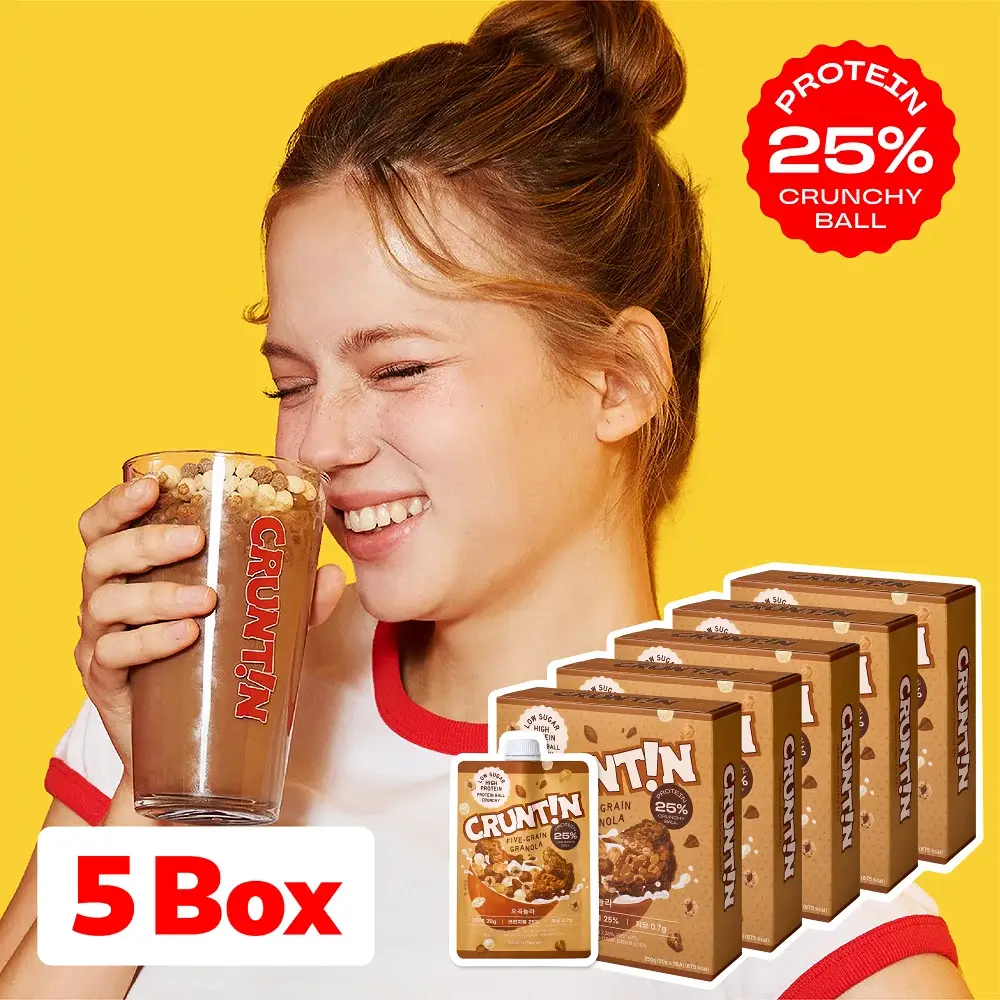 [NEW 블루베리요거팝] 크런틴 크런치볼 단백질쉐이크 5box(25팩) 5종 택1
